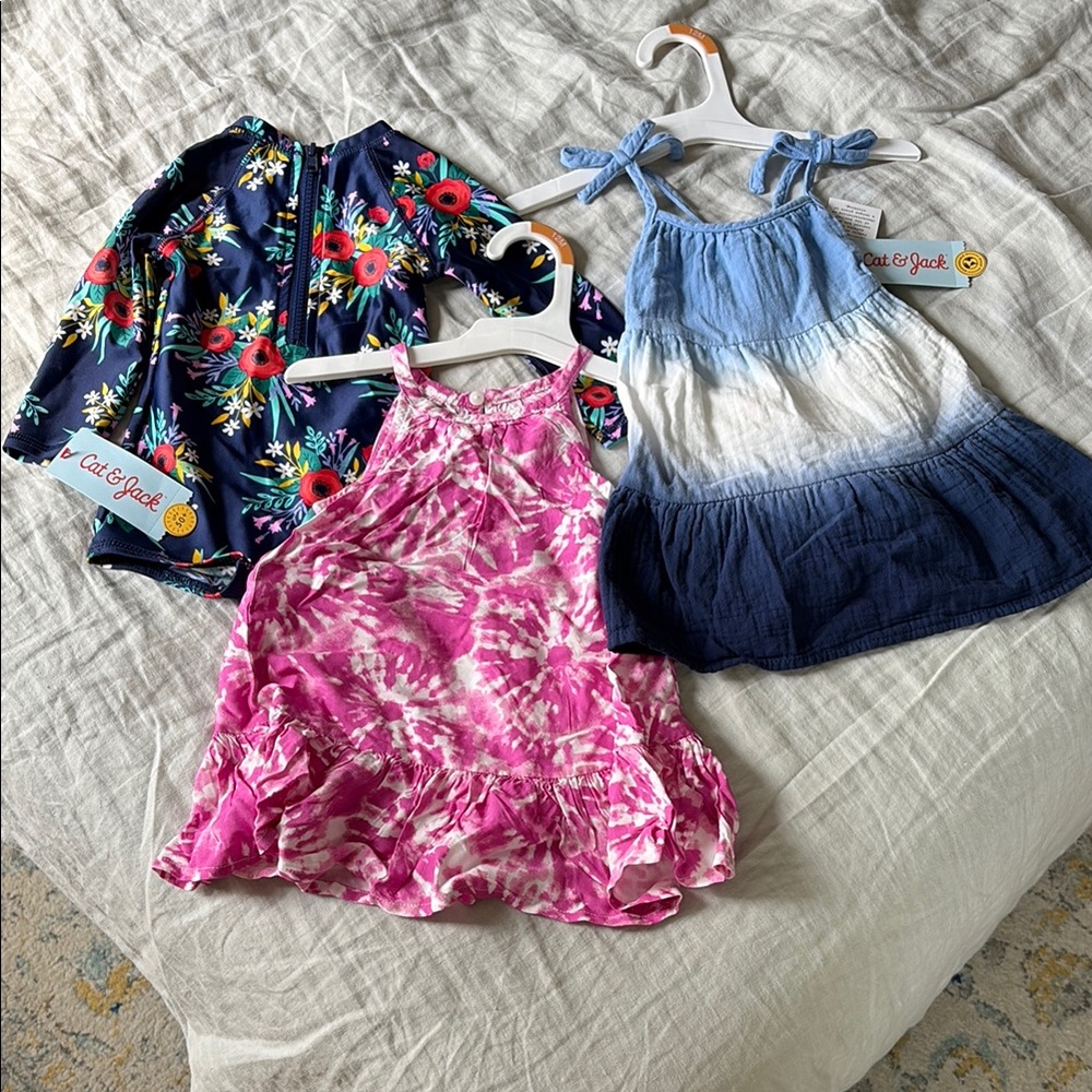NWT 5pc Cat and Jack Baby Girl Clothes Bundle Size 12 months